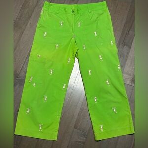 LILLY PULITZER TEE TIME PUTTER CAPRI PANTS SiZE 8 Green